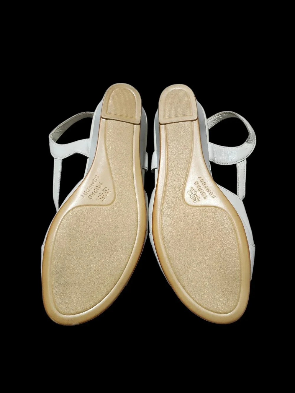 SAS Caress Dress Sandal Leather Wedge Bone Comfort Crisscross Women's Size 11